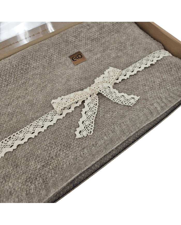 Koc dzianinowy 150x200 cm – MILANO TAUPE