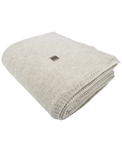 Koc dzianinowy z podszyciem futerkowym 150x200 cm – MILANO DUO LATTE