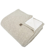 Koc dzianinowy z podszyciem futerkowym 150x200 cm – MILANO DUO LATTE