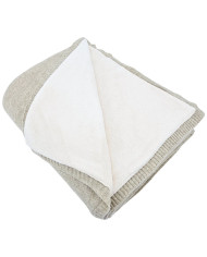 Koc dzianinowy z podszyciem futerkowym 150x200 cm – MILANO DUO LATTE