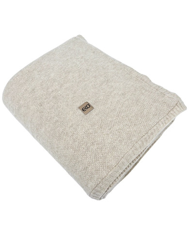 Koc dzianinowy z podszyciem futerkowym 150x200 cm – MILANO DUO LATTE