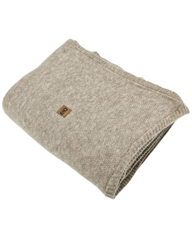 Koc dzianinowy z podszyciem futerkowym 150x200 cm – MILANO DUO TAUPE