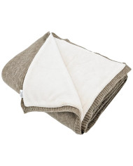 Koc dzianinowy z podszyciem futerkowym 150x200 cm – MILANO DUO TAUPE