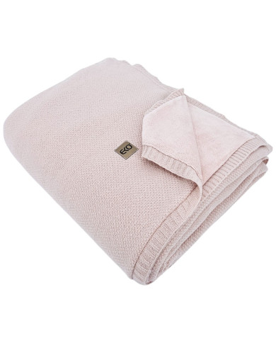 Koc dzianinowy z podszyciem futerkowym 150x200 cm – MILANO DUO ROSE PINK