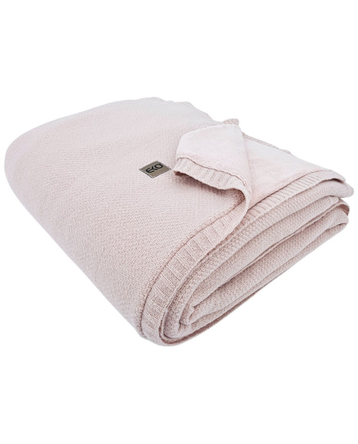 Koc dzianinowy z podszyciem futerkowym 150x200 cm – MILANO DUO ROSE PINK