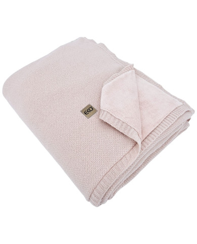 Koc dzianinowy z podszyciem futerkowym 150x200 cm – MILANO DUO ROSE PINK
