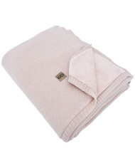 Koc dzianinowy z podszyciem futerkowym 150x200 cm – MILANO DUO ROSE PINK