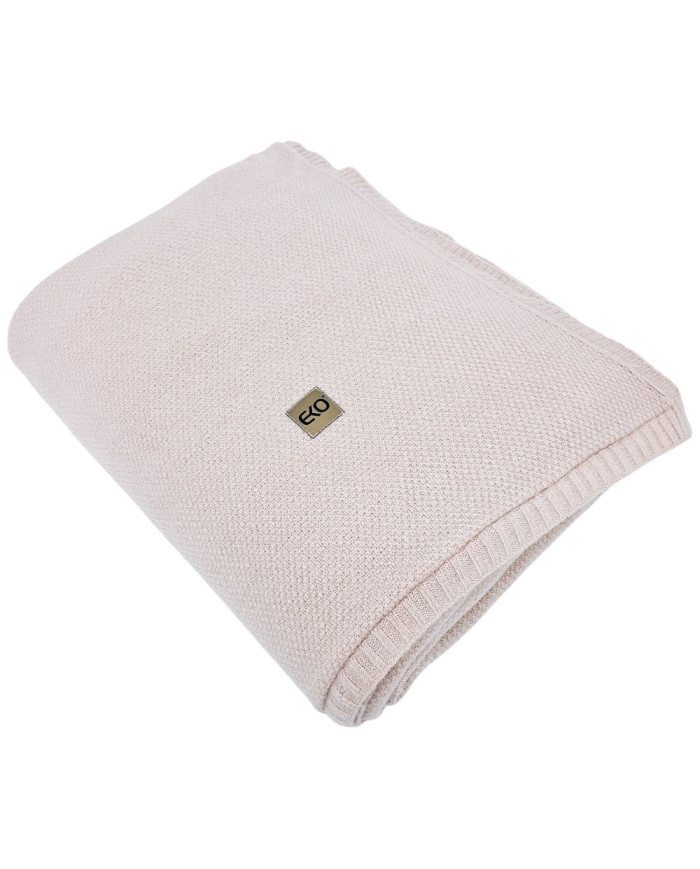 Koc dzianinowy z podszyciem futerkowym 150x200 cm – MILANO DUO ROSE PINK