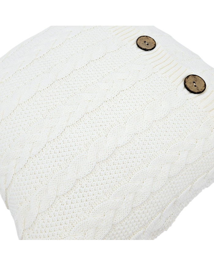 Cotton knitted pillowcase - VENEZIA ECRU