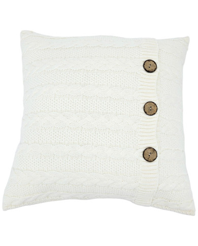 Cotton knitted pillowcase - VENEZIA ECRU