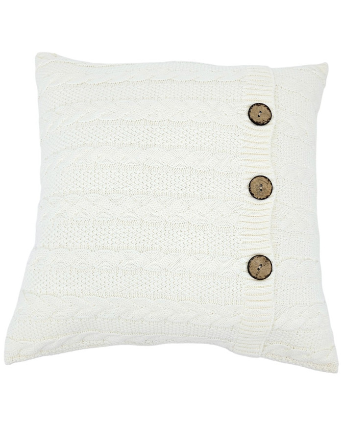 Cotton knitted pillowcase - VENEZIA ECRU