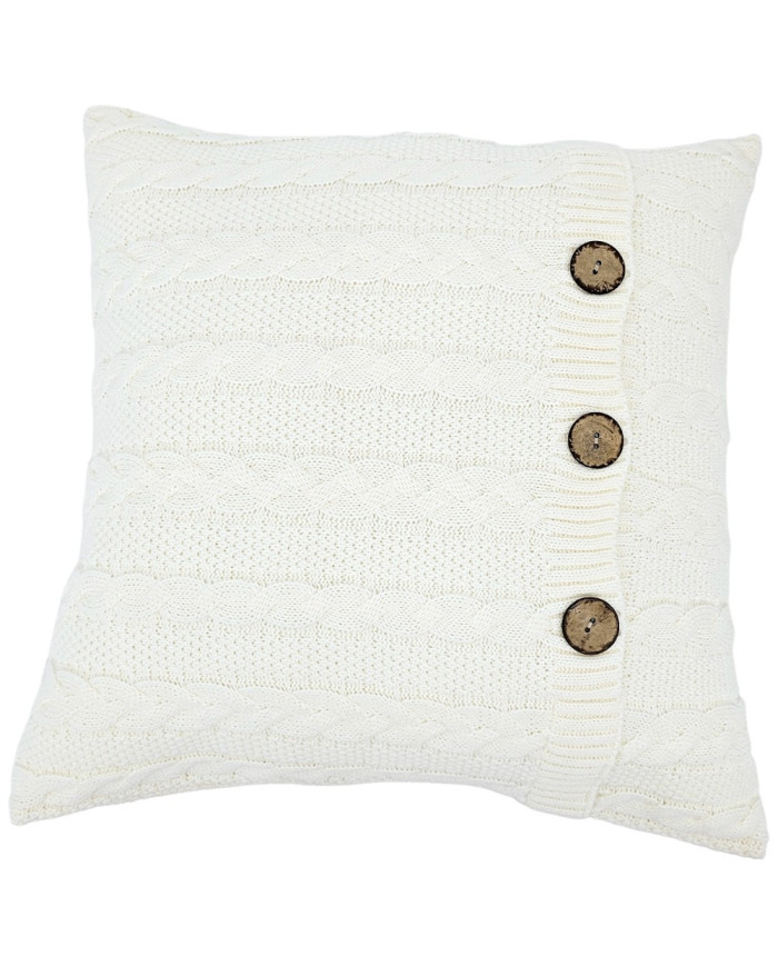 Cotton knitted pillowcase - VENEZIA ECRU