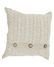 Cotton knitted pillowcase - VENEZIA LATTE