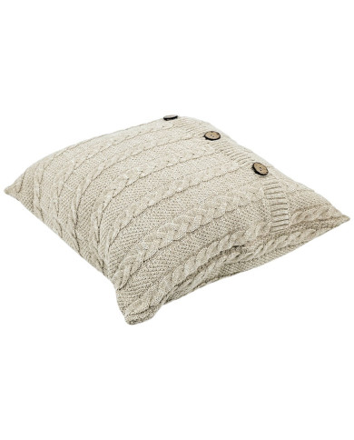 Cotton knitted pillowcase - VENEZIA LATTE