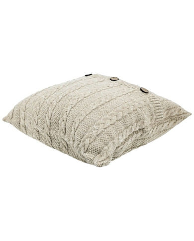 Cotton knitted pillowcase - VENEZIA LATTE