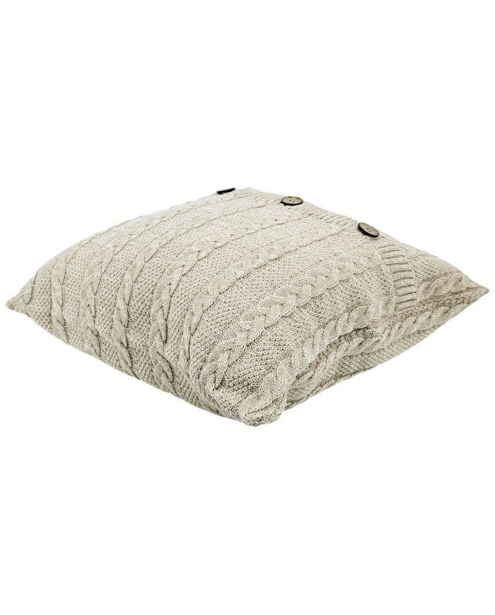 Cotton knitted pillowcase - VENEZIA LATTE