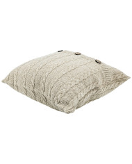Cotton knitted pillowcase - VENEZIA LATTE