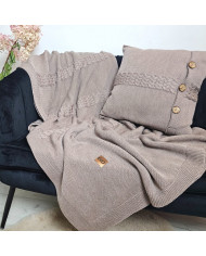 Merino wool blanket and cushion set FLORENCE NUDE