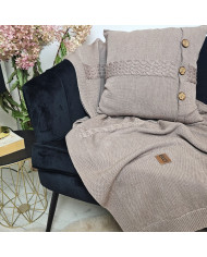 Merino wool blanket and cushion set FLORENCE NUDE