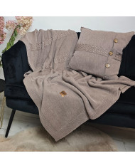 Merino wool blanket and pillow set FLORENCE TAUPE