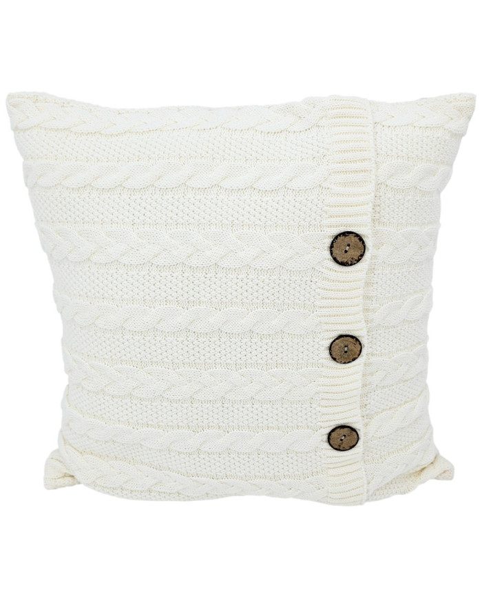 Knitted blanket and pillow set -SET VENEZIA ECRU