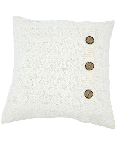 Knitted blanket and pillow set -SET VENEZIA ECRU