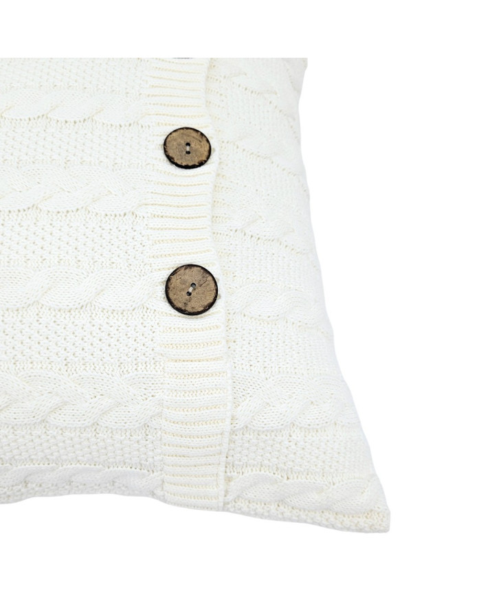 Knitted blanket and pillow set -SET VENEZIA ECRU