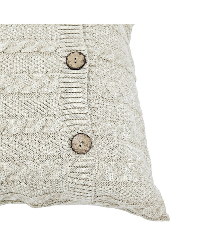 Knitted blanket and pillow set -SET VENEZIA LATTE