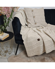 Knitted blanket and pillow set -SET VENEZIA LATTE