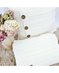Knitted blanket and pillow set -SET VENEZIA ECRU