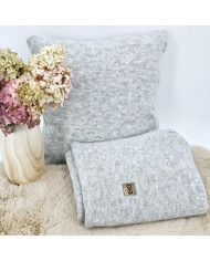 Knitted blanket and cushion set - SET MILANO PEARL