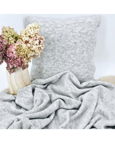 Knitted blanket and cushion set - SET MILANO PEARL