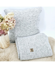 Knitted blanket and cushion set - SET MILANO PEARL