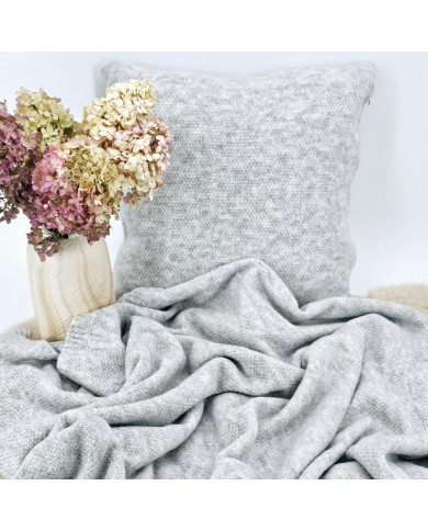 Knitted blanket and cushion set - SET MILANO PEARL