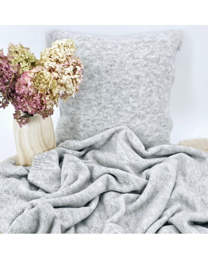 Knitted blanket and cushion set - SET MILANO PEARL