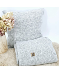 Knitted blanket and cushion set - SET MILANO PEARL