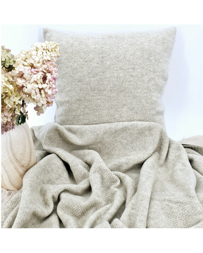 Knitted blanket and cushion set - SET MILANO LATTE