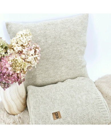 Knitted blanket and cushion set - SET MILANO LATTE