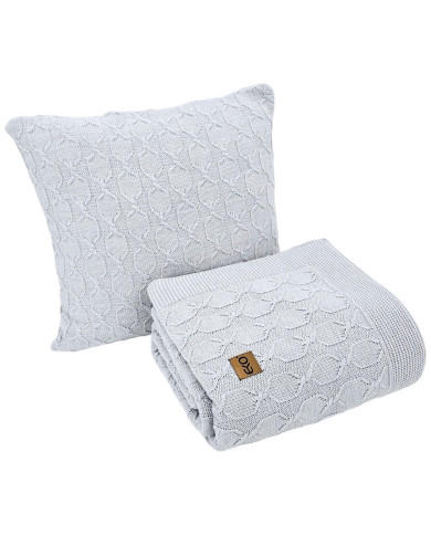 Set of blanket and pillow with Alpaca wool - SET MODENA GREY