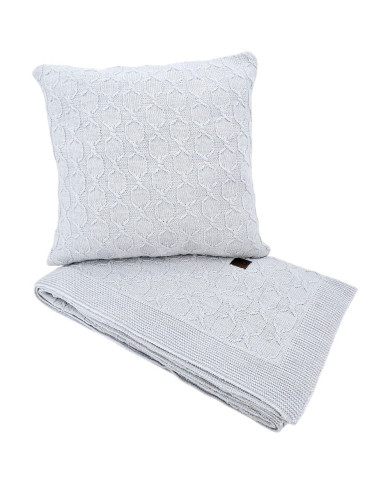 Set of blanket and pillow with Alpaca wool - SET MODENA GREY
