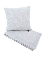 Set of blanket and pillow with Alpaca wool - SET MODENA GREY