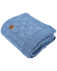 Set of blanket and pillow with Alpaca wool - SET MODENA BLUE