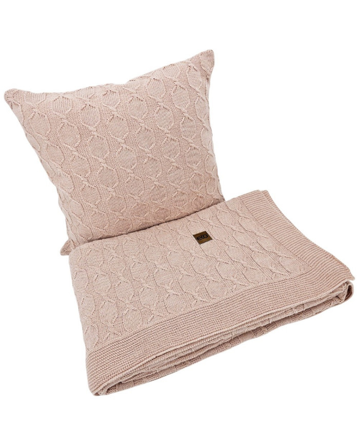 Set of blanket and pillow with Alpaca wool - SET MODENA ROSE PINK
