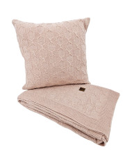 Set of blanket and pillow with Alpaca wool - SET MODENA ROSE PINK