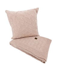 Set of blanket and pillow with Alpaca wool - SET MODENA ROSE PINK