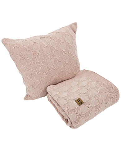 Set of blanket and pillow with Alpaca wool - SET MODENA ROSE PINK