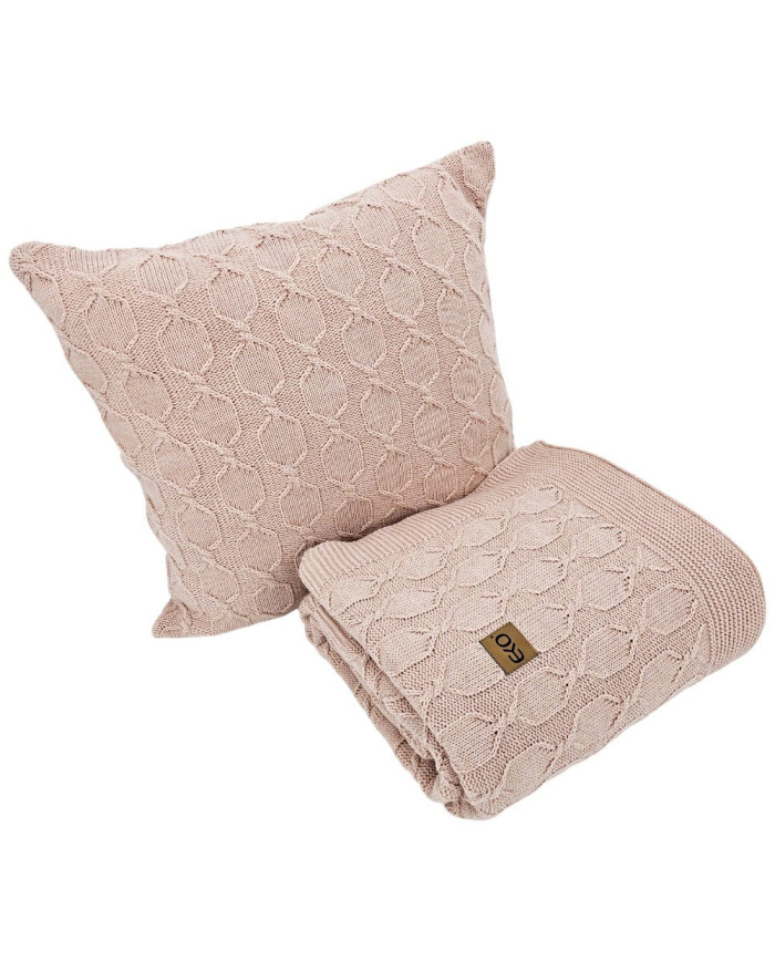 Set of blanket and pillow with Alpaca wool - SET MODENA ROSE PINK