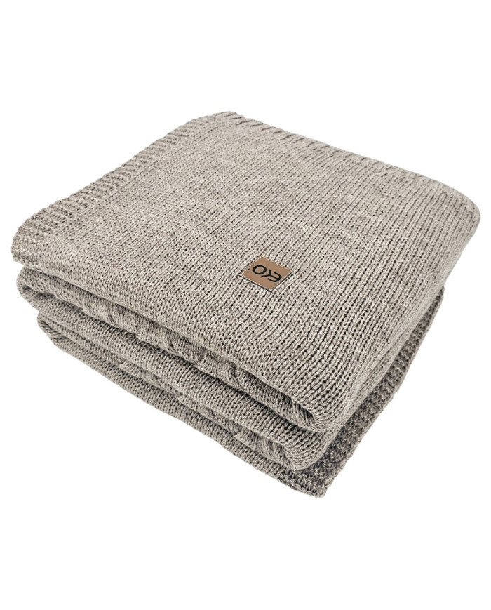 Knitted blanket with wool 200x220 cm - AREZZO200 TAUPE