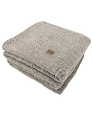 Knitted blanket with wool 200x220 cm - AREZZO200 TAUPE
