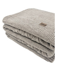 Knitted blanket with wool 200x220 cm - AREZZO200 TAUPE